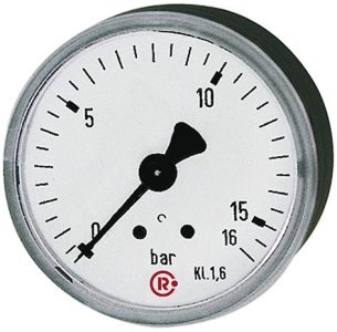 Manometer zadný centrický 63 mm 0-10 barov G1/4" RIEGLER