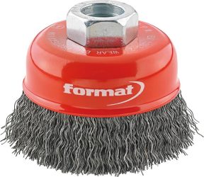 Hrncová kefa oceľ M14 vlnitá 80x mm FORMAT