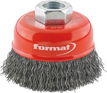 Hrncová kefa oceľ M14 vlnitá 80x mm FORMAT