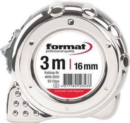 Vreckové meracie pásmo pochrómované 3mx16 mm biele FORMAT