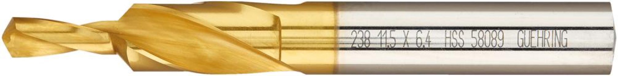 Vrták stupňovitý krátky HSS TiN na priechodné otvory