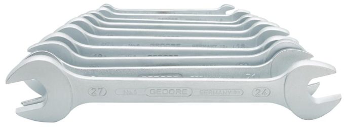 Súprava obojstranných kľúčov DIN3110 6 – 27 mm 10-dielna v lepenkovej škatuli Gedore