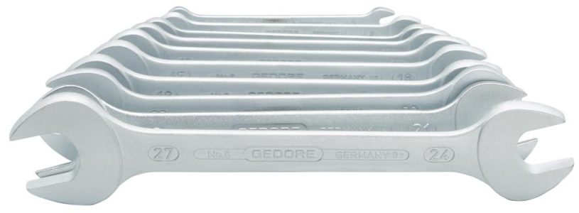 Súprava obojstranných kľúčov DIN3110 6 – 27 mm 10-dielna v lepenkovej škatuli Gedore