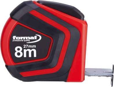 Vreckové meracie pásmo Autolock 8mx27 mm biele FORMAT