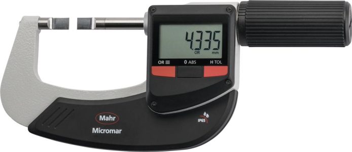 Strmeňový mikrometer digitálny čepeľové meracie plochy 40 EWRi-S 75 – 100 mm MAHR