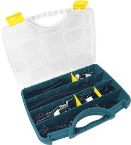 Sortiment viazacích pások 350-dielny s nalepovacím soklom SapiSelco