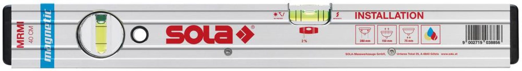 Inštalačná vodováha MRMI 100 cm Sola