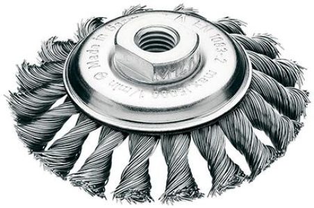 Misková kefa oceľový drôt 115 x 12 mm spletená 0