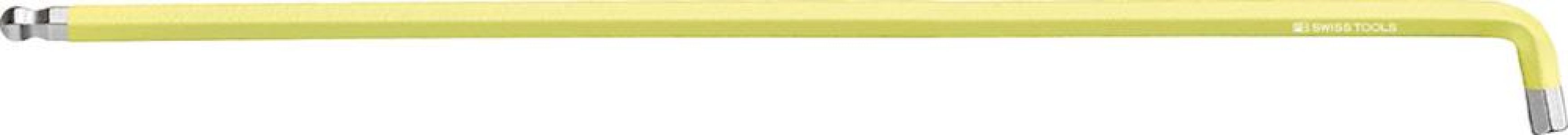 Krátky inbusový kľúč zahnutý 100° Rainbow s guľovou hlavou 3 mm PB Swiss Tools