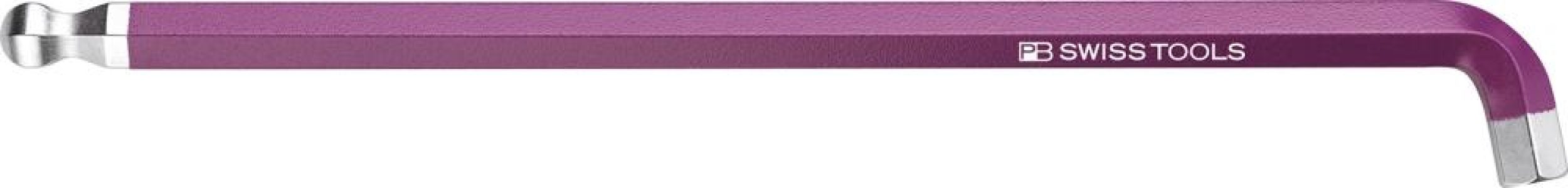 Krátky inbusový kľúč zahnutý 100° Rainbow s guľovou hlavou 8 mm PB Swiss Tools