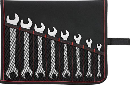 Sada obojstranných vidlicových kľúčov DIN3110 6 – 22 mm 8-dielna v rolovacej taške FORMAT