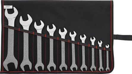 Sada obojstranných vidlicových kľúčov DIN3110 6 – 32 mm 10-dielna v rolovacej taške FORMAT