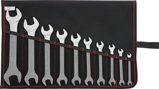 Sada obojstranných vidlicových kľúčov DIN3110 6 – 32 mm 10-dielna v rolovacej taške FORMAT