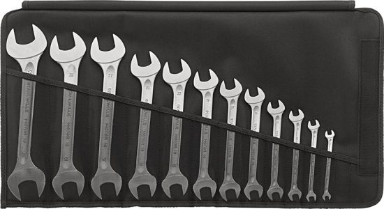 Sada obojstranných vidlicových kľúčov DIN 3110 6 – 32 mm 12-dielna v rolovacej taške Stahlwille