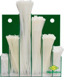 Sortiment viazacích pások600-dielny v nástennej vitríne prírodná SapiSelco