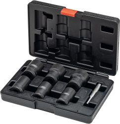 Sada skrutkovačov so špirálovou drážkou 1/2" svyrážačom 7-dielna 21 - 32mm v kufri