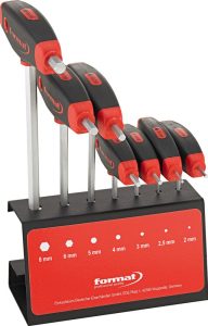 Súprava skrutkovačov s T rukoväťou s bočným výstupom 7-dielna 2 - 8 mm v stojane FORMAT