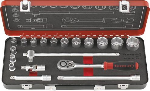Sada nástrčných kľúčov 1/2" 19-dielna FORMAT