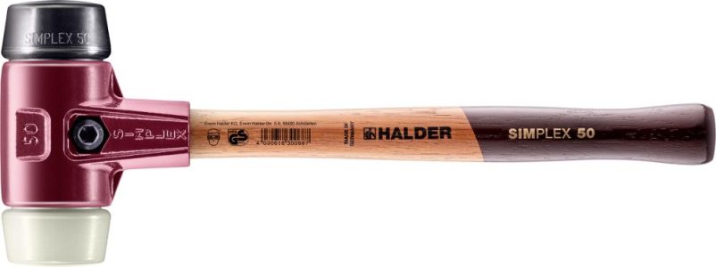 Mäkké kladivo SIMPLEX Guma/nylon 50 mm HALDER