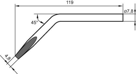 Spájkovací hrot s dlátovým tvarom zahnutý 0082JD Ersa