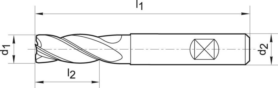dlhá MTK TiALN typ UNI Z3 rohová skosená hrana