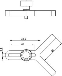Prizmatický doraz 844 Kmp pre merací statív 844KM