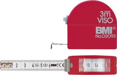 Vreckové meracie pásmo s priehľ. ok. 3m x 16 mm s kružidlom BMI