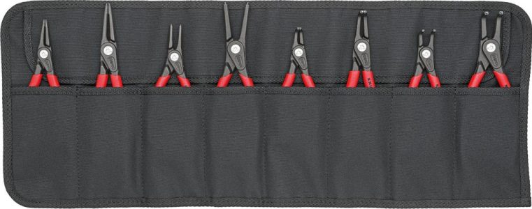 Sada presných klieští na poistné krúžky v rolovacej taške 8-dielna KNIPEX