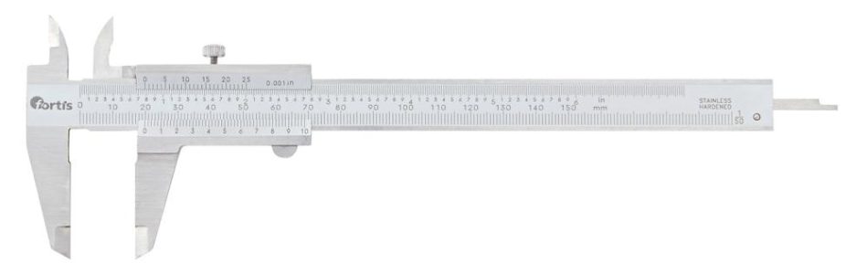 Vreckové posuvné meradlo s nastavením 150 mm 1/50 1/1000 FORTIS
