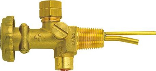 Ventil na malé fľaše na propán G3/8" ľavý s poistkou proti pretlaku GCE